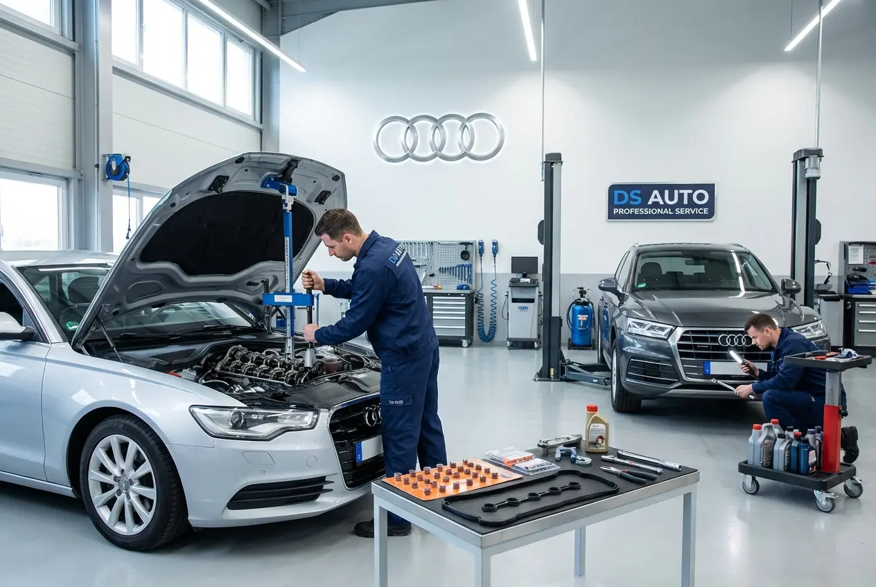Замена маслосъемных колпачков на двигателе Audi в автосервисе DS Auto в Жуковском
