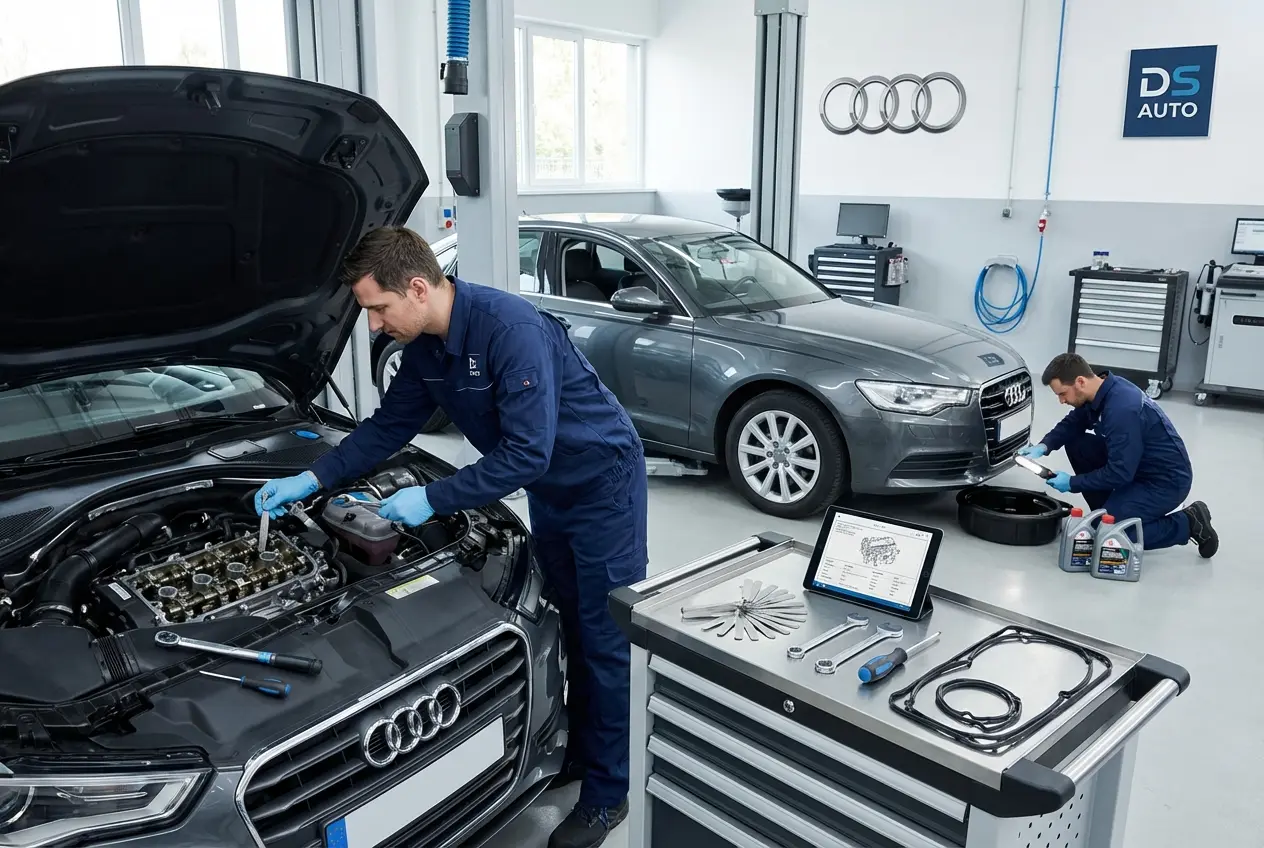 Проверка и регулировка зазоров клапанов двигателя Audi в автосервисе DS Auto в Жуковском
